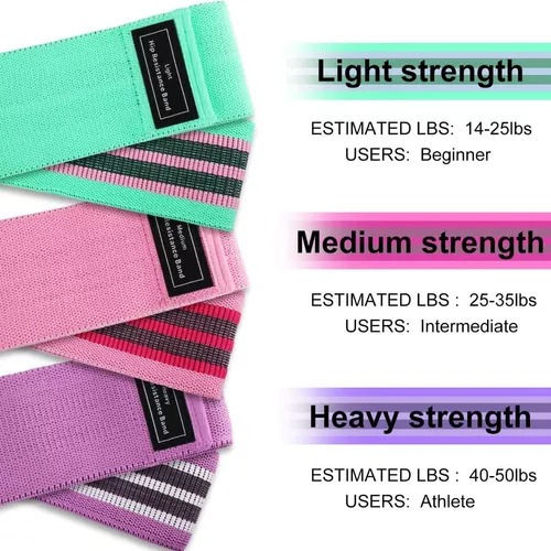 Set 3 Bandas Elásticas Resistencia Entrenamiento Ejercicio