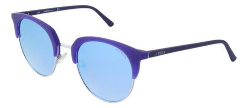 Lentes Guess De Sol Gu3026 Sin Género Lente Azul Varilla Azul Armazón Matte Blue Diseño Ocean