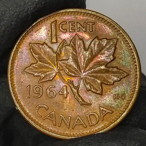 Canada 1 Cent 1964 Antigua Moneda Colección