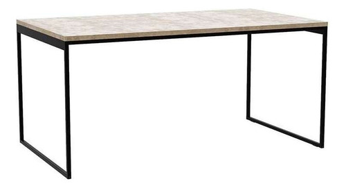 Mesa De Jantar Retangular Industrial Stanford Concreto E ... Cor Cinza