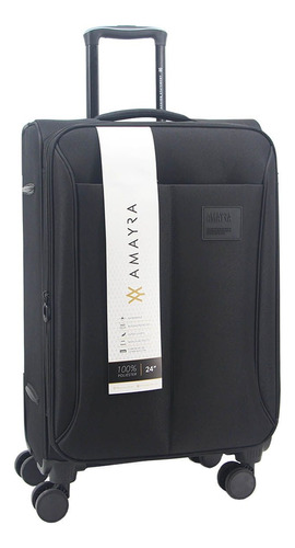 Valija Mediana 24´´ Amayra Negra Candado Fuelle Black Viaje