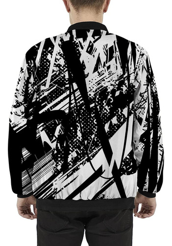 Chaqueta De Hombre Con Cuello Alto Estampado Con Cremallera