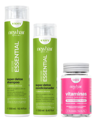 Shampoo E Condicionador Super Detox + New Hair Biotina