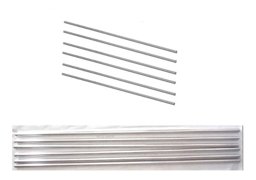 Imagem 1 de 1 de Kit 6 Barras De Aluminio 75cm Para Suportes De Churrasqueira