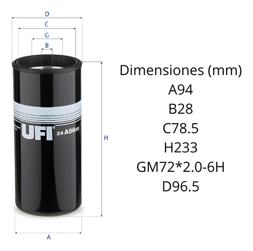 Filtro Ufi 24.a56.00 = Bf7766 Ff2200 P552200 33711 Isx