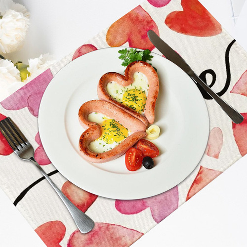 N 4pzs Manteles Individuales De Amor Para San Valentín Decor