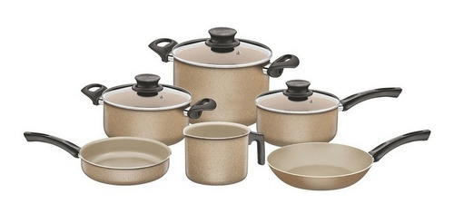 Tramontina Store Set Batería Cocina París Aluminio 9 Pz Ocre