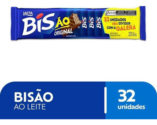 Chocolate Ao Leite Bisão Original 201,6g Lacta