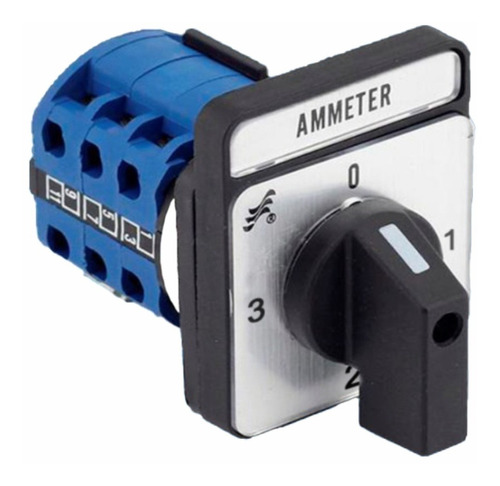 Conmutador Amperimétrico, 0-1-2-3, 90°, 36x36mm, 20a, Cansen