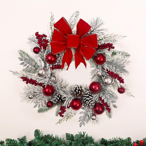 Corona De Navidad Para Puerta De Ingreso, Artificial