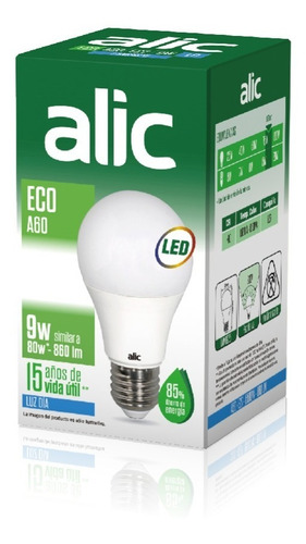 Pack X10 Lamparas Led 9w Luz Fria Calida Foco E27 Mayorista Color de la luz Blanco frío