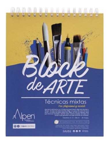 Block De Arte Técnicas Mixtas Sketch 200gr Alpen