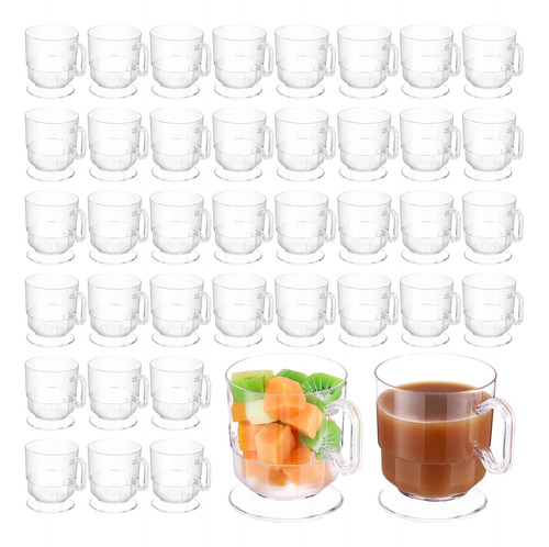 Dandat 50 Tazas De Cafe De Plastico Duro, Taza De Te Con Asa