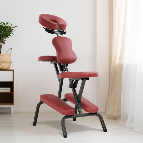 Silla De Masaje Portatil Ajustable Color Rojo Bestmassage