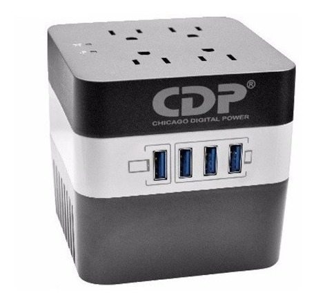 Estabilizador Cdp Ru-avr604i 600va / 300w, 4 Salidas, 4 Usb
