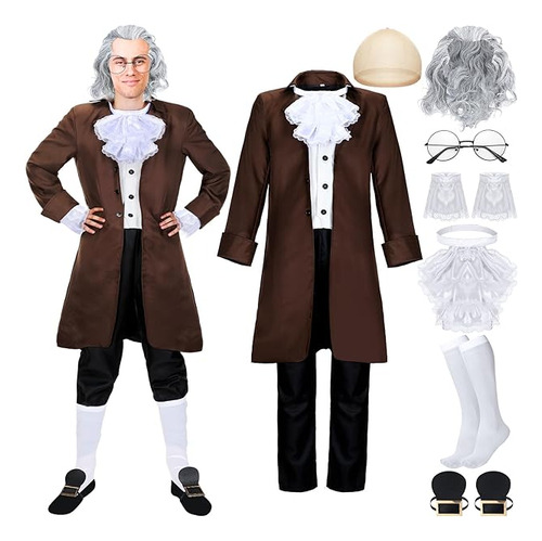 Disfraz Colonial Para Hombre Disfraz Halloween Incluye Chaqu