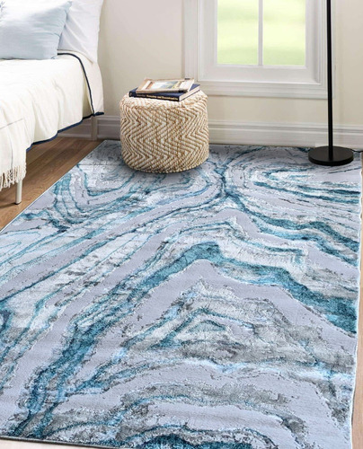 Alfombra Living Moderna Aqua Calm Mod2 160x235 Cm Kreatex