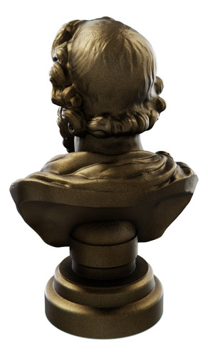 Estátua Busto Epiteto Filósofo Grego - Estoicismo Cor Cor ouro velho