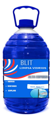 Blit Limpia Vidrios Sin Espuma 5l - Líquido Limpiador