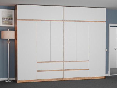 Placard Con Baulera Moderno Vestidor Ropero Melamina 2 Mts