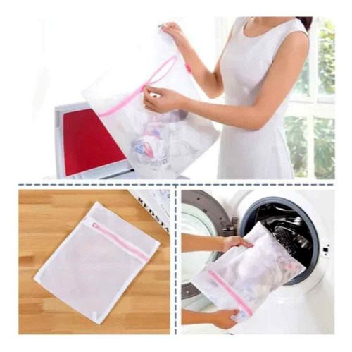 Kit 10 Sacos De Lavar Roupas Protetor De Lingerie Com Zíper