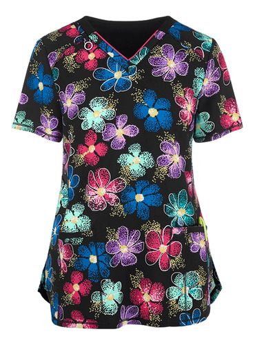 Uniforme De Lactancia Scrubs Top Para Mujer, Manga Corta, Cu