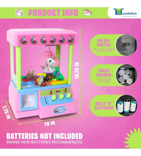 Juego Mesa Mini Arcade Garra GrĂșa Dispensador Premios Unicor