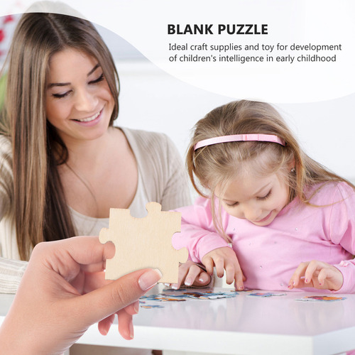 100pcs Blank Puzzle Pieces Unfinished Wood Puzzle Color Your