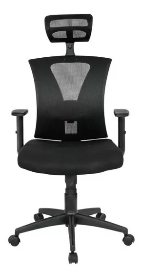  Silla Oficina Ergonomica Marca Silleti Mod. Roma Brazo Ajustable Apoyo Lumbar Apoya Cabezas En Tapizada En Malla Mesh