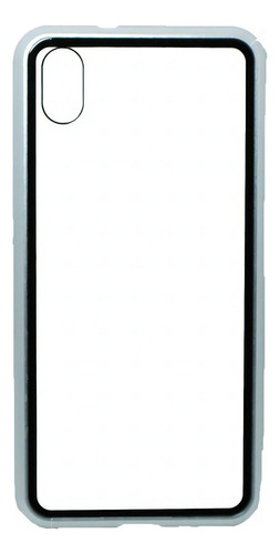 Capa 360º Alumínio Vidro Compatível Com Xiaomi Redmi 7a Cor Prata