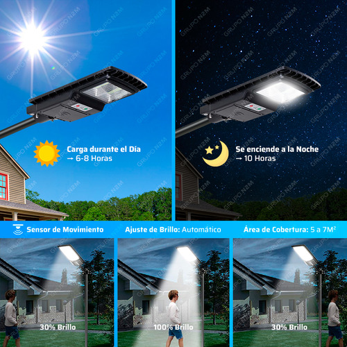Luminaria Solar Led 30w Reflector Calle Fotocelula Pack X2 Negro Blanco Frío 2
