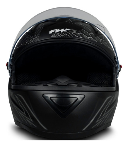 Imagem 2 de 5 de Capacete Fw3 Gt2 Preto Fosco Moto + Viseira Camaleão