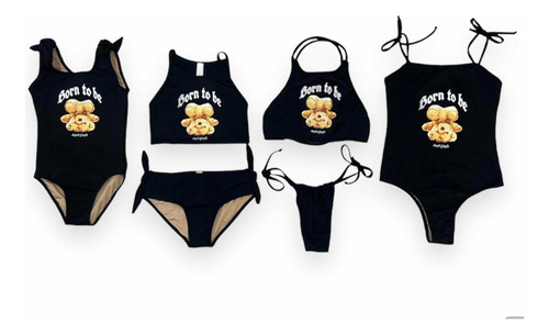 Malla Bikini Oso Amazing Uv Upf50+ Top+bombi Rock Niña