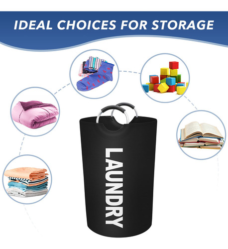 Gran Cesta Lavandería Plegable 90l Impermeable Asas Aluminio