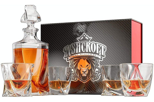 Ashcroft Giro Whisky Decantador Conjunto 5 Piezas Decan...