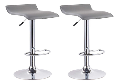 2pzs Bancos Altos Giratorios Para Barra Cocina Bar Cromado Gris