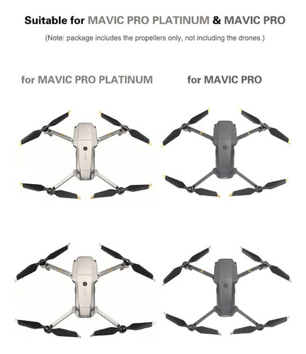 2 Pares Drones Palas De Hélices For Dji Mavic Pro /platinum
