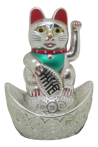 Gato Lucky Plateado (prosperidad) Feng Shui