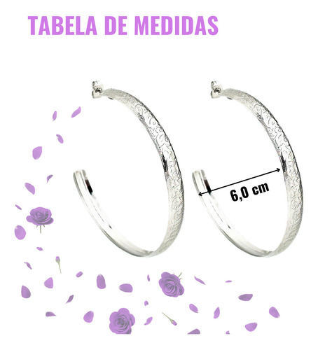Brinco Argola Grande Gabs Folheados Aço Inox 6cm