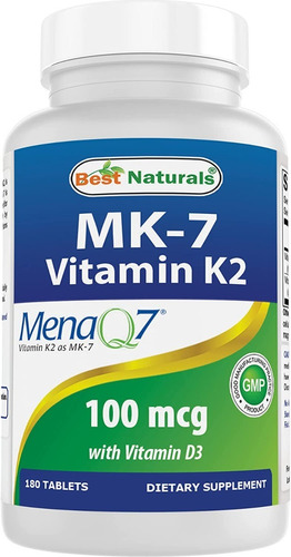 Best Naturals I Mk-7 Vitamin K2 I 100mcg I 120 Veg Capsules Sabor ND