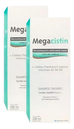 Shampoo Megacistin Anticaida Fortalecedor Cabello 2 X 200 Ml