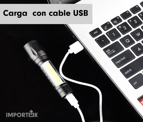 20pz Lampara Tactica Militar Recargable Usb Led Linterna