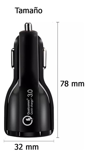 Cargador Para Carro Auto Doble Usb 12v Carga Rápida Usb 3.0