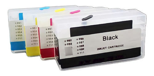 4 Cartuchos Rellenable Sin Tinta H950 951 Reseteable Set
