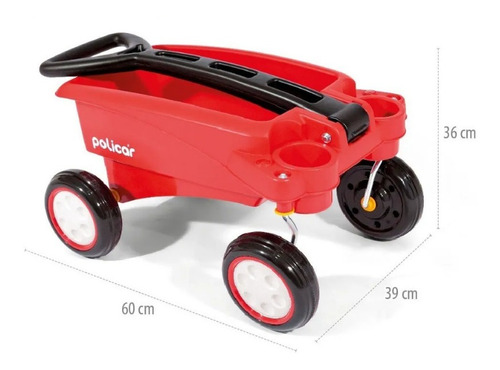 Carrinho De Mão De Puxar Radical Wagon Policar Divertido