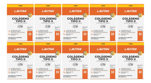 Kit 10 Lavitan Colágeno Tipo Ii Não Hidrolisado Cimed C/ 30