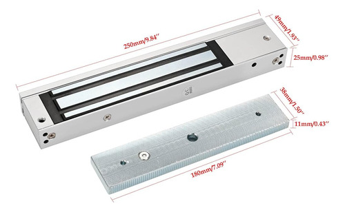Cerradura Electromagnética 600lbs Con Soportes Z Y L 12v