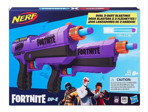 Pistola Lanzador Nerf Fortnite Blaster Dp-e Hasbro Morado
