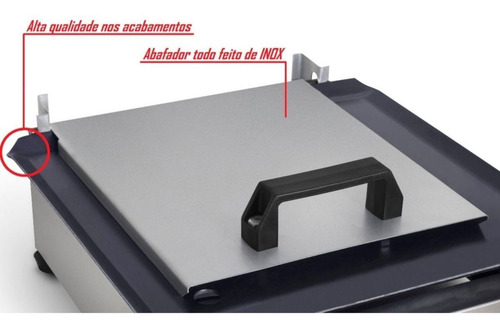 Imagem 3 de 5 de Chapa De Lanche Dog Inox Com Prensa À Gás 30x30cm Pratic