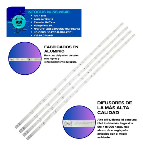 Dt Kit Leds Hkpro Hkp58uhd6 / Infocus Im-58us940 - Alum Nvo